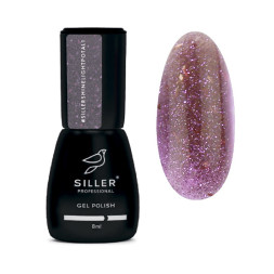 Гель-лак Siller Professional Shine Light Potal 001 сиренево-сливовый с хлопьями потали. светоотражающий. 8 мл