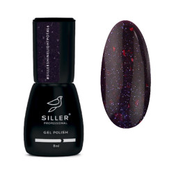 Гель-лак Siller Professional Shine Light Potal 006 баклажанный с хлопьями потали. светоотражающий. 8 мл