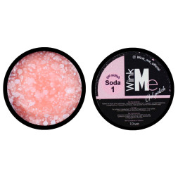 Гель-лак Wink Me Soda 01 светлый персиковый с белыми конфетти-шестигранниками. полупрозрачный. 10 мл