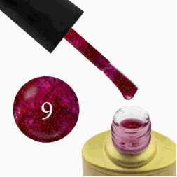 Гель-лак Yo nails I am Red № 09 малиновий з блискітками, напівпрозорий, 8 мл