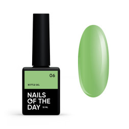 Гель Nails Of The Day Bottle Gel 06 с кисточкой. светло-салатовый. 10 мл