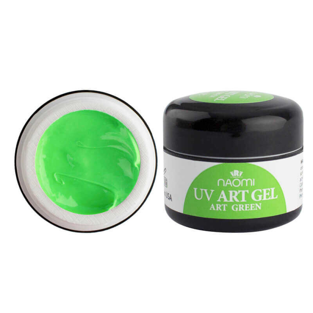 Гель Naomi Арт-гель UV Art Gel Green зелений, 5 г