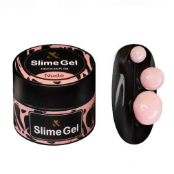 Гель-жуйка для обємних дизайнів F.O.X Slime Gel Nude нюдовий 10 мл