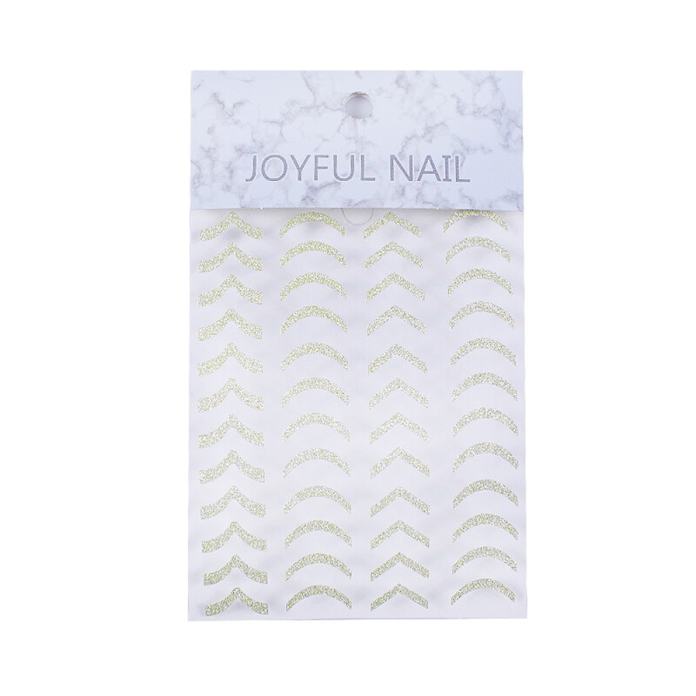 Гибкая лента для ногтей Joyful Nail светоотражающая, лунки, цвет золото