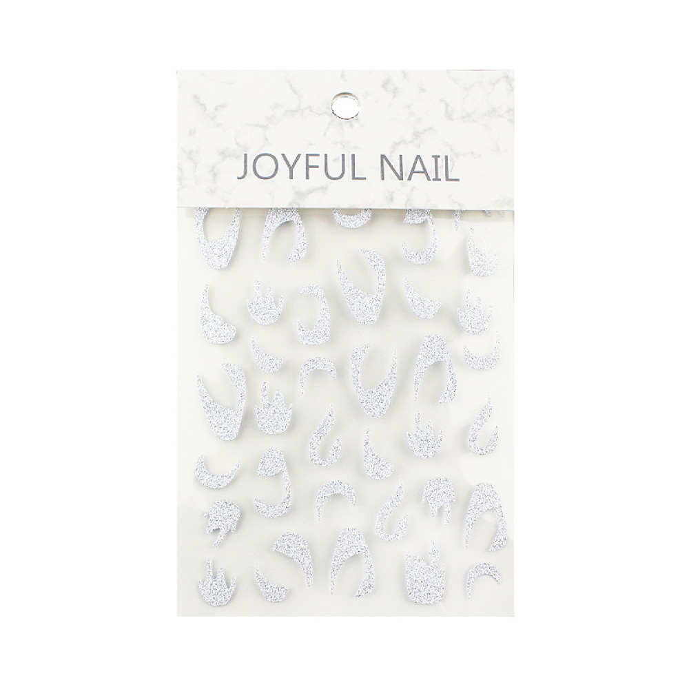 Гибкая лента для ногтей Joyful Nail светоотражающая. узор 2. цвет серебро
