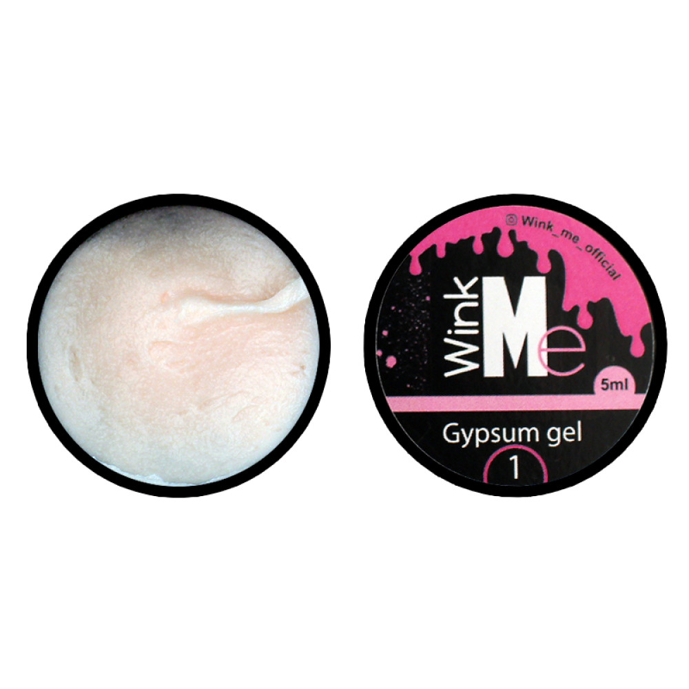 Гипсовый гель для дизайна ногтей Wink Me Gypsum Gel 01. бледный розово-молочный. 5 мл