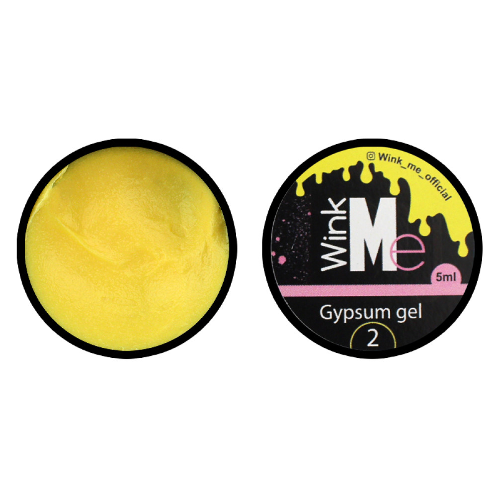 Гипсовый гель для дизайна ногтей Wink Me Gypsum Gel 02. желтый. 5 мл