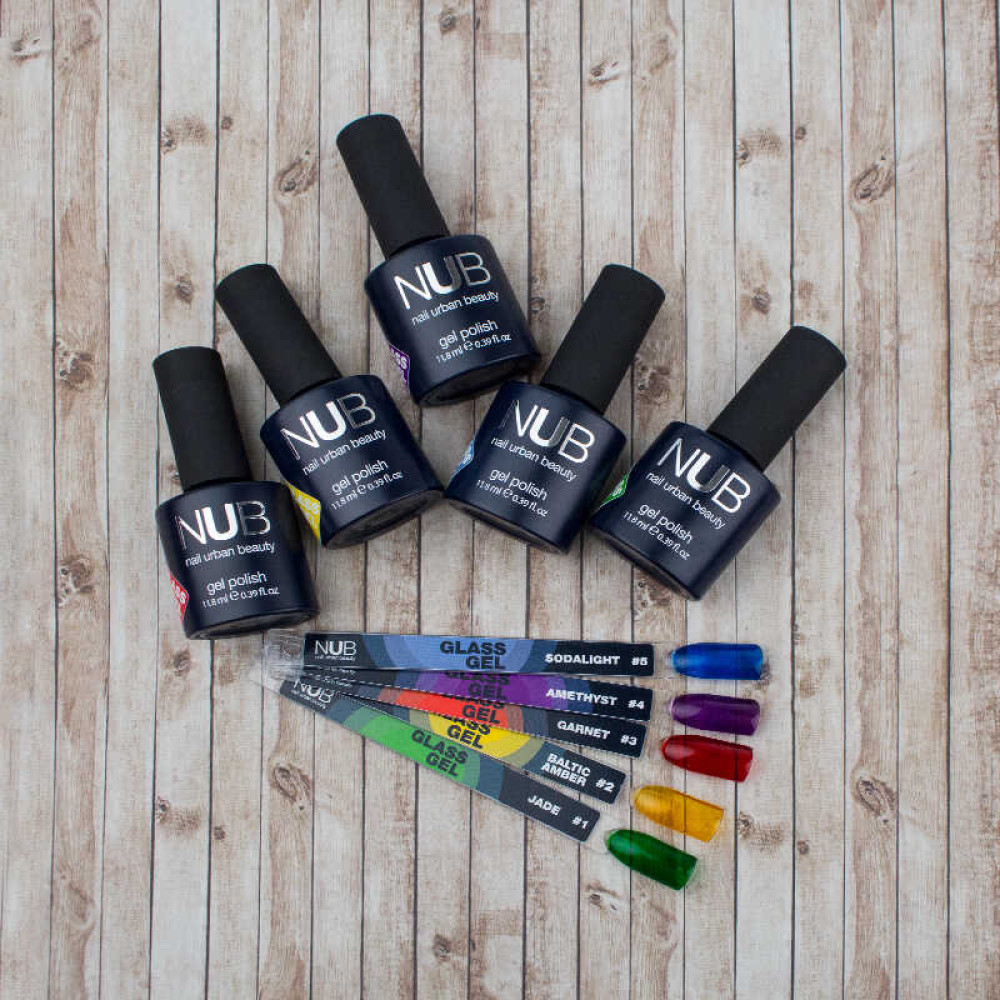 Гель-лак NUB Glass Gel 01 Jade зелений. 11.8 мл