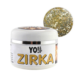 Глітерний гель-лак Yo nails Zirka Solar золотисто-сріблясті блискітки і конфетті, 5 мл