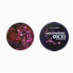 Глітерний гель в баночці OXXI Hollywood 09 рожева малина. 5 г