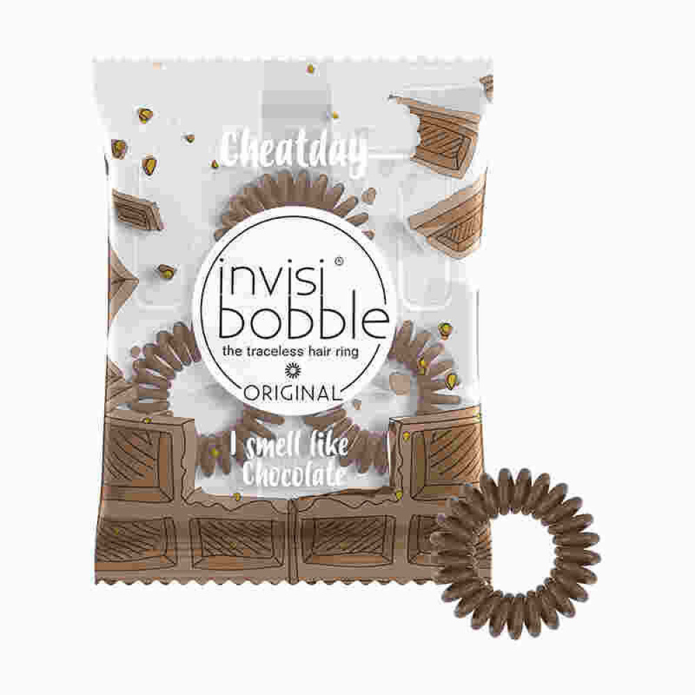 Резинка-браслет для волосся Invisibobble ORIGINAL Crazy For Chocolate, аромат шоколад, 30х10 мм