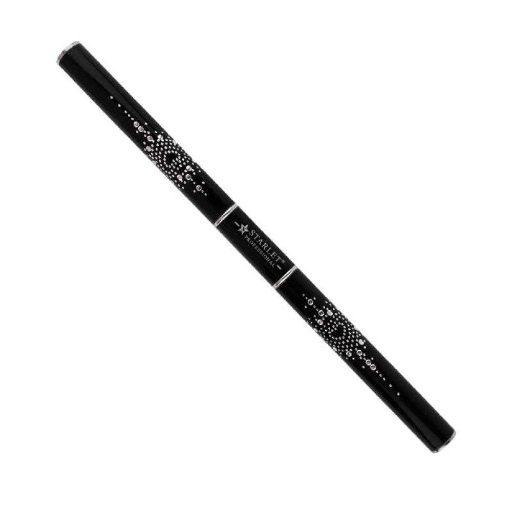 Пензлик для акрил-гелю Starlet Professional, двосторонній, з лопаткою, штучний ворс