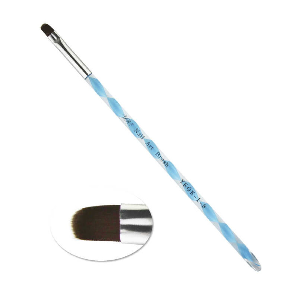 Кисть для геля YRE Nail Art Bruch YKGK 1-8, овальная, искусственный ворс, витая ручка