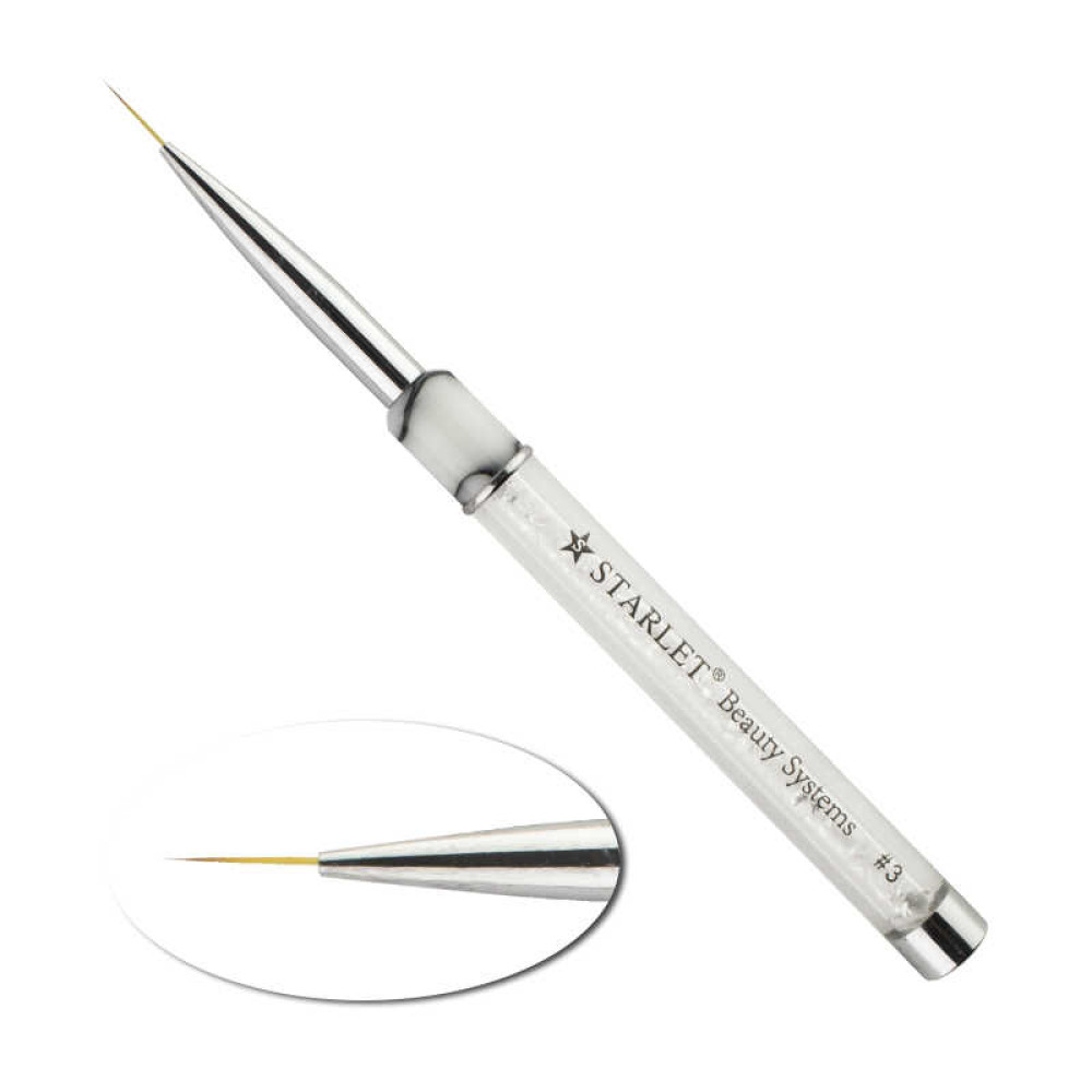 Пензель для малювання Starlet Professional 3 зі стразами, штучний ворс