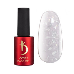 База камуфлююча для гель-лаку Kodi Professional Cover Base Gel Flake 01. димчастий молочно-рожевий із сріблястими часточками. 7 мл