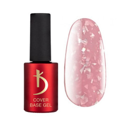 База камуфлююча для гель-лаку Kodi Professional Cover Base Gel Flake 04. натуральний рожево-бежевий із сріблястими часточками. 7 м