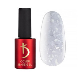 База камуфлююча для гель-лаку Kodi Professional Cover Base Gel Flake 06. сіро-молочний із сріблястими часточками. 7 мл