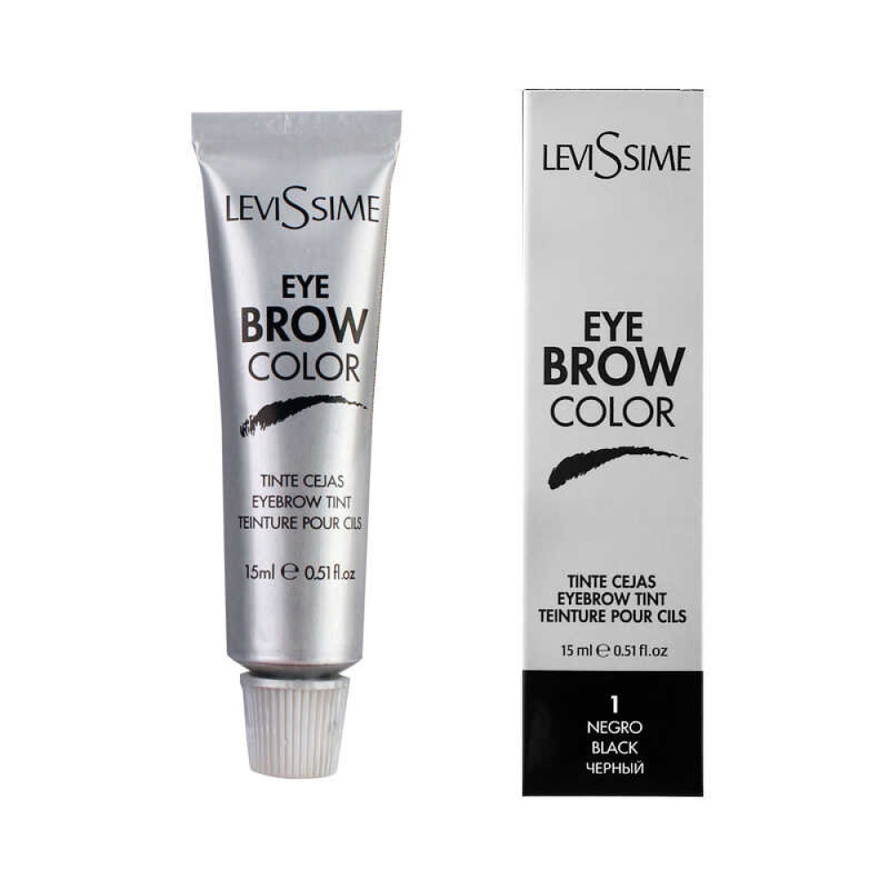 Фарба для брів Levissime Eyebrow Black 1. колір чорний. 15 мл