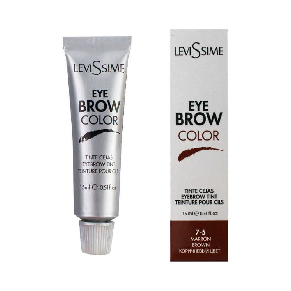 Краска для бровей Levissime Eyebrow Brown 7-5. цвет коричневый. 15 мл