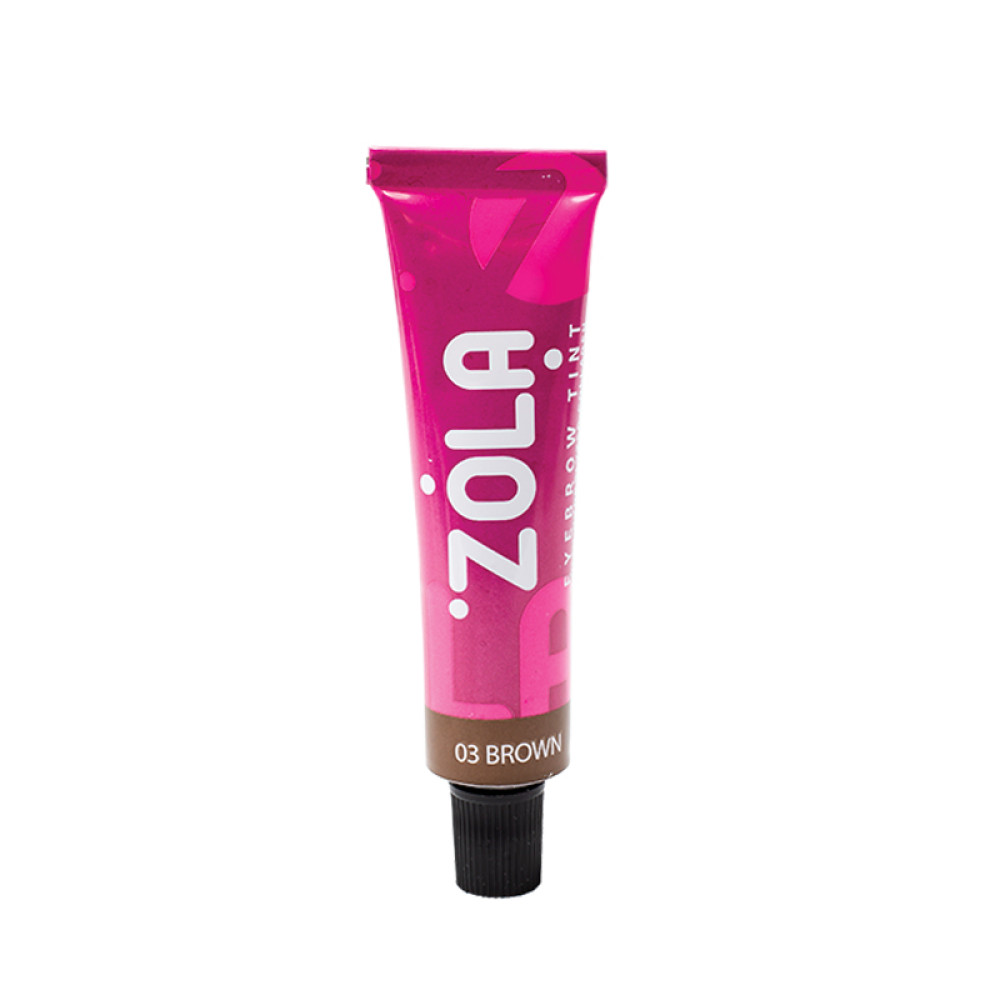 Краска для бровей ZOLA Eyebrow Tint 03 Brown с коллагеном, цвет коричневый, 15 мл