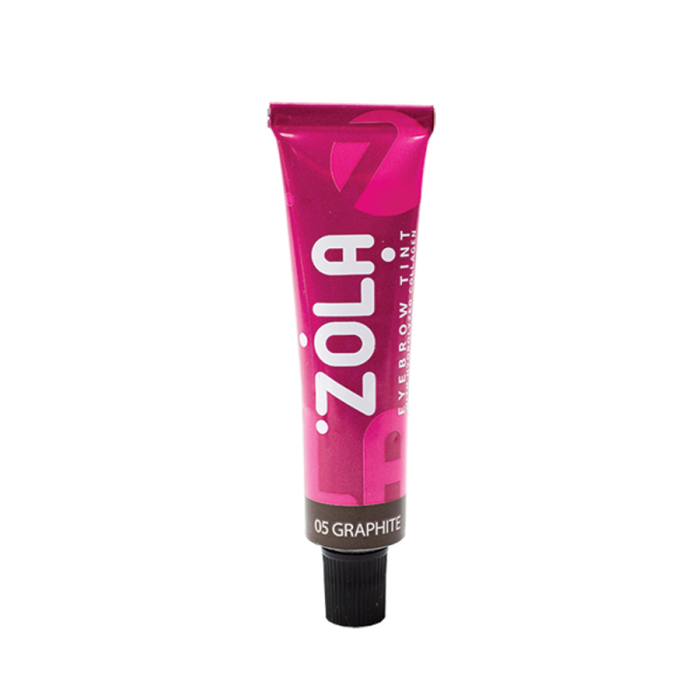 Краска для бровей ZOLA Eyebrow Tint 05 Graphite с коллагеном, цвет холодный графитовый, 15 мл
