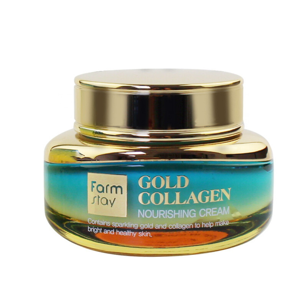 Крем для обличчя Farmstay Gold Collagen Nourishing Cream живильний з колагеном та золотом. 50 г