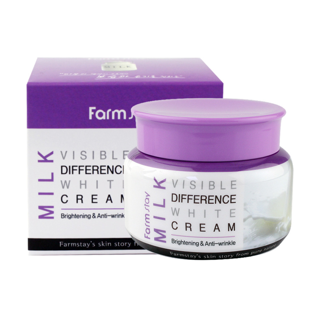 Крем для лица Farmstay Milk Visible Difference White Cream осветляющий с экстрактом молока, 100 г