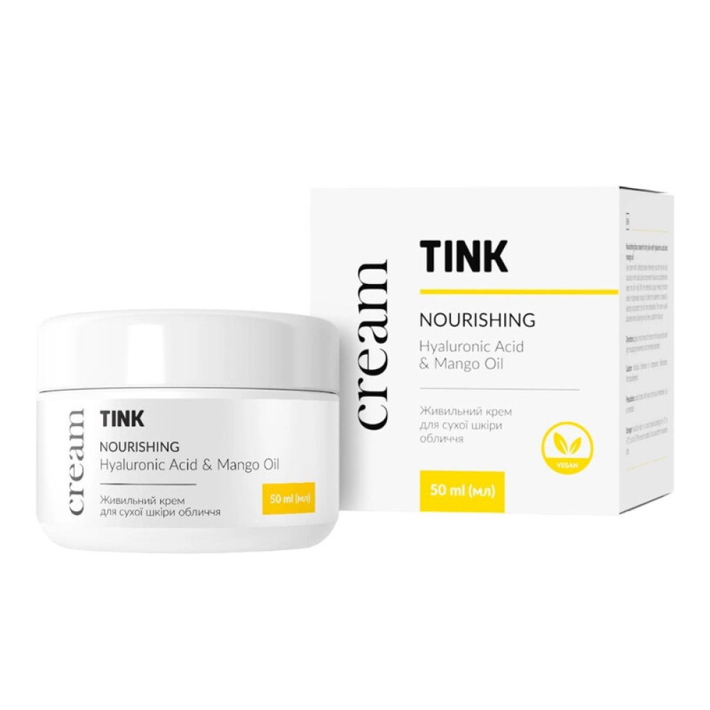 Крем для обличчя Tink Nourishing Cream живильний для сухої шкіри з гіалуроновою кислотою та олією манго. 50 мл