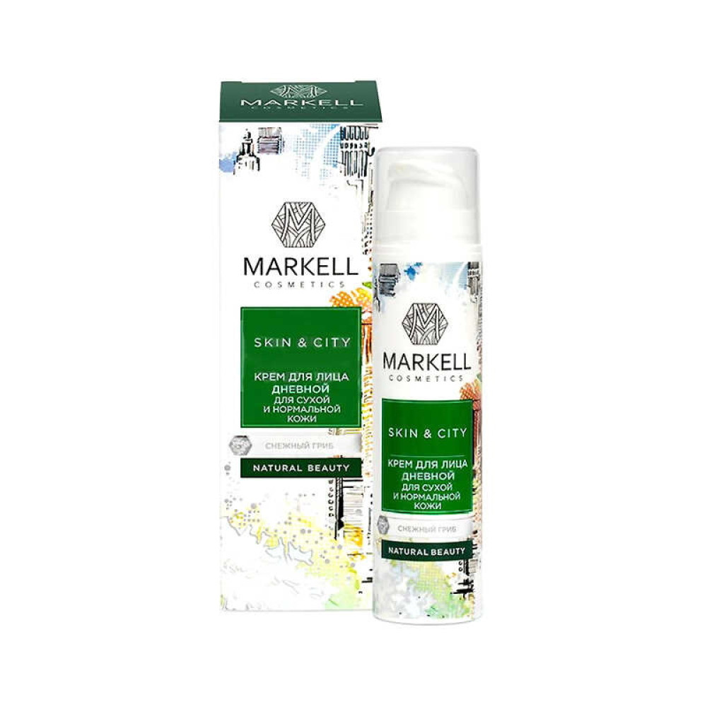 Крем-комфорт для сухой и нормальной кожи лица Markell Skin City снежный гриб, дневной, 50 мл