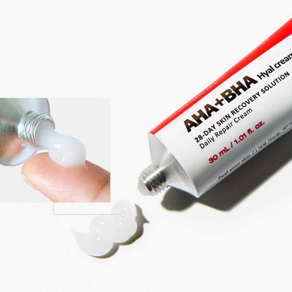 Крем-пилинг для лица Medi-Peel AHA BHA 28 Days Hyal Cream восстанавливающий с кислотами. 30 мл