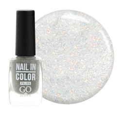 Лак для ногтей Go Active Nail in Color 023 цветные микроблестки на прозрачной основе. 10 мл