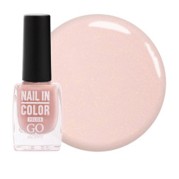 Лак для ногтей Go Active Nail in Color 031 прозрачный пастельно-розовый с золотистой слюдой. 10 мл