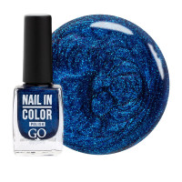 Лак для ногтей Go Active Nail in Color 044 морской синий с шиммерами, 10 мл