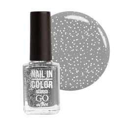 Лак для ногтей Go Active Nail in Color 066 серый с белыми точками. 10 мл
