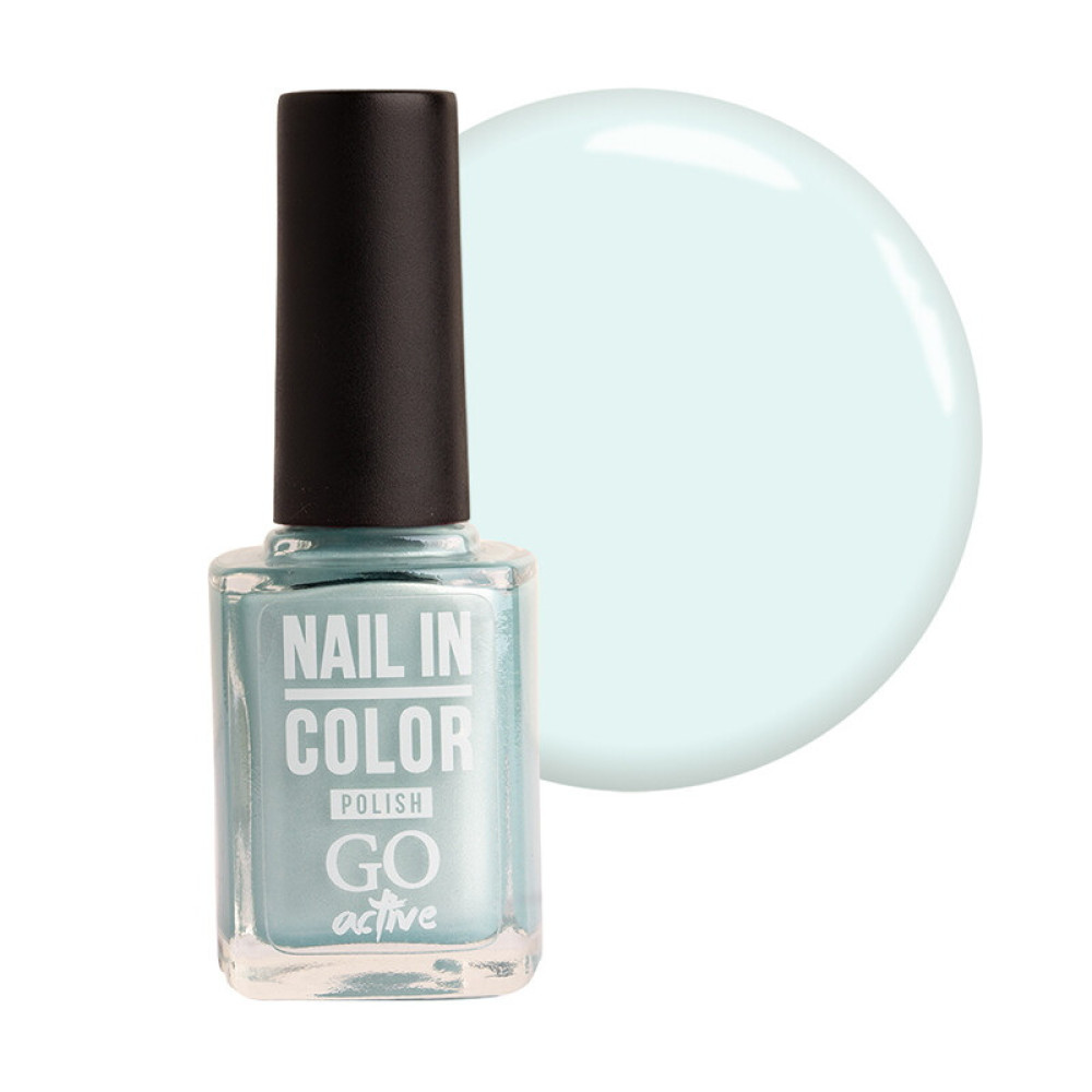 Лак для нігтів Go Active Nail in Color 071 молочно-блакитний шейк. 10 мл