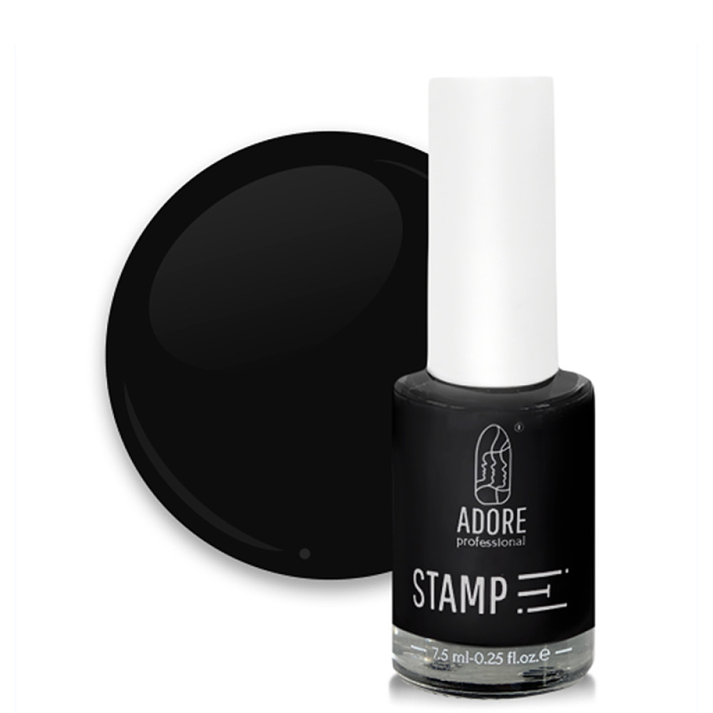 Лак для стемпінгу Adore Professional Stamp It! 02 Charcoal чорний. 8 мл