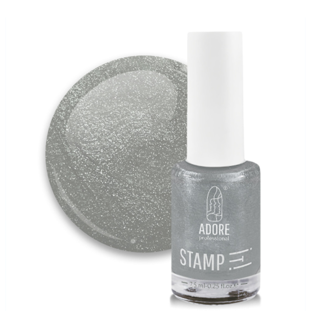 Лак для стемпінгу Adore Professional Stamp It! 04 Silver срібло. 8 мл