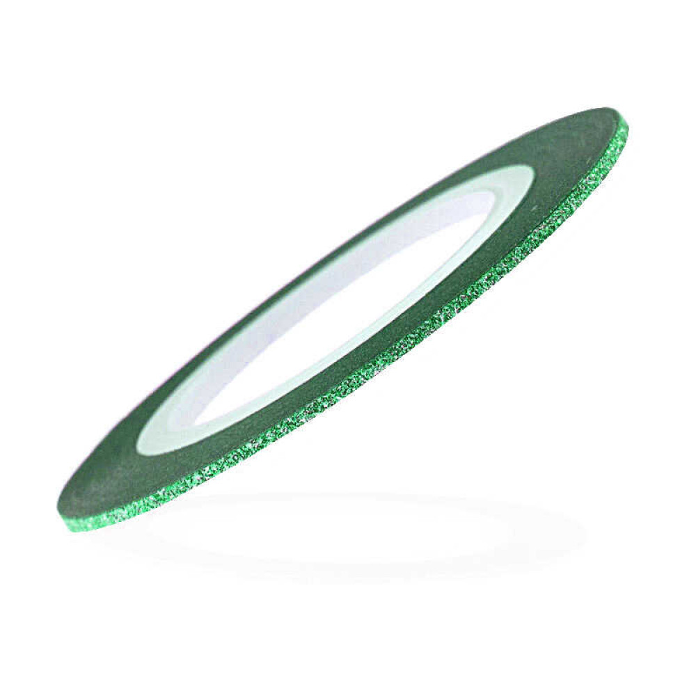 Стрічка-скотч оксамитова для нігтів. колір зелений. 1 мм
