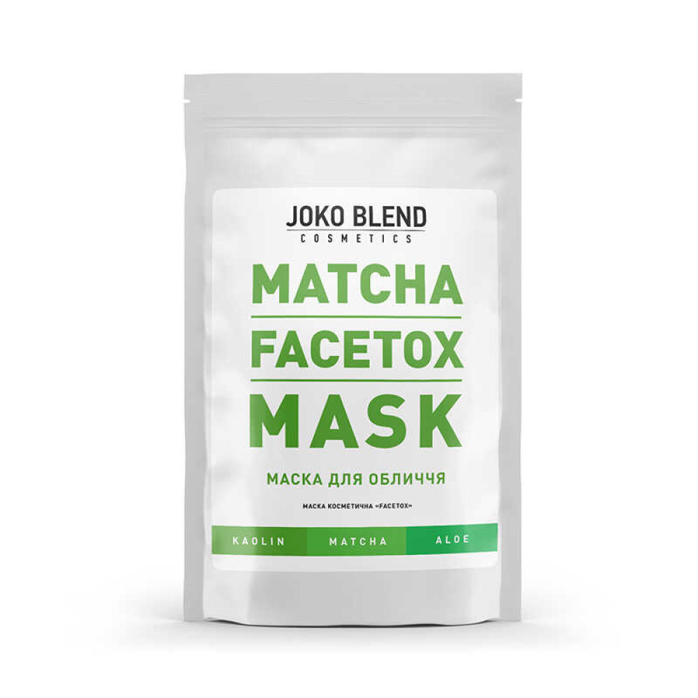 Маска для лица Mask Joko Blend Matcha Facetox с японским зеленым чаем, 100 г