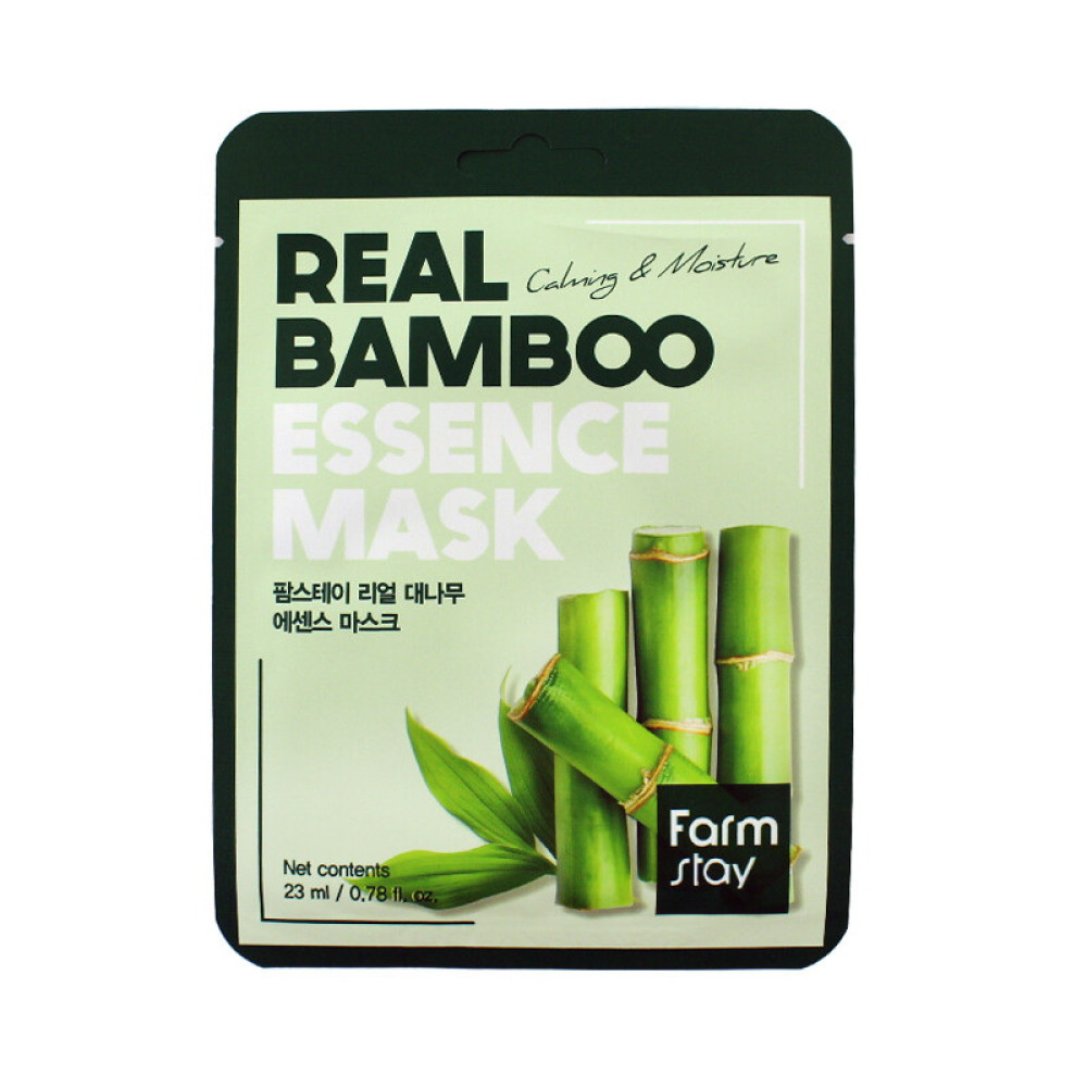 Маска для обличчя тканинна Farmstay Real Bamboo Essence Mask зволожуюча з екстрактом бамбука. 23 мл