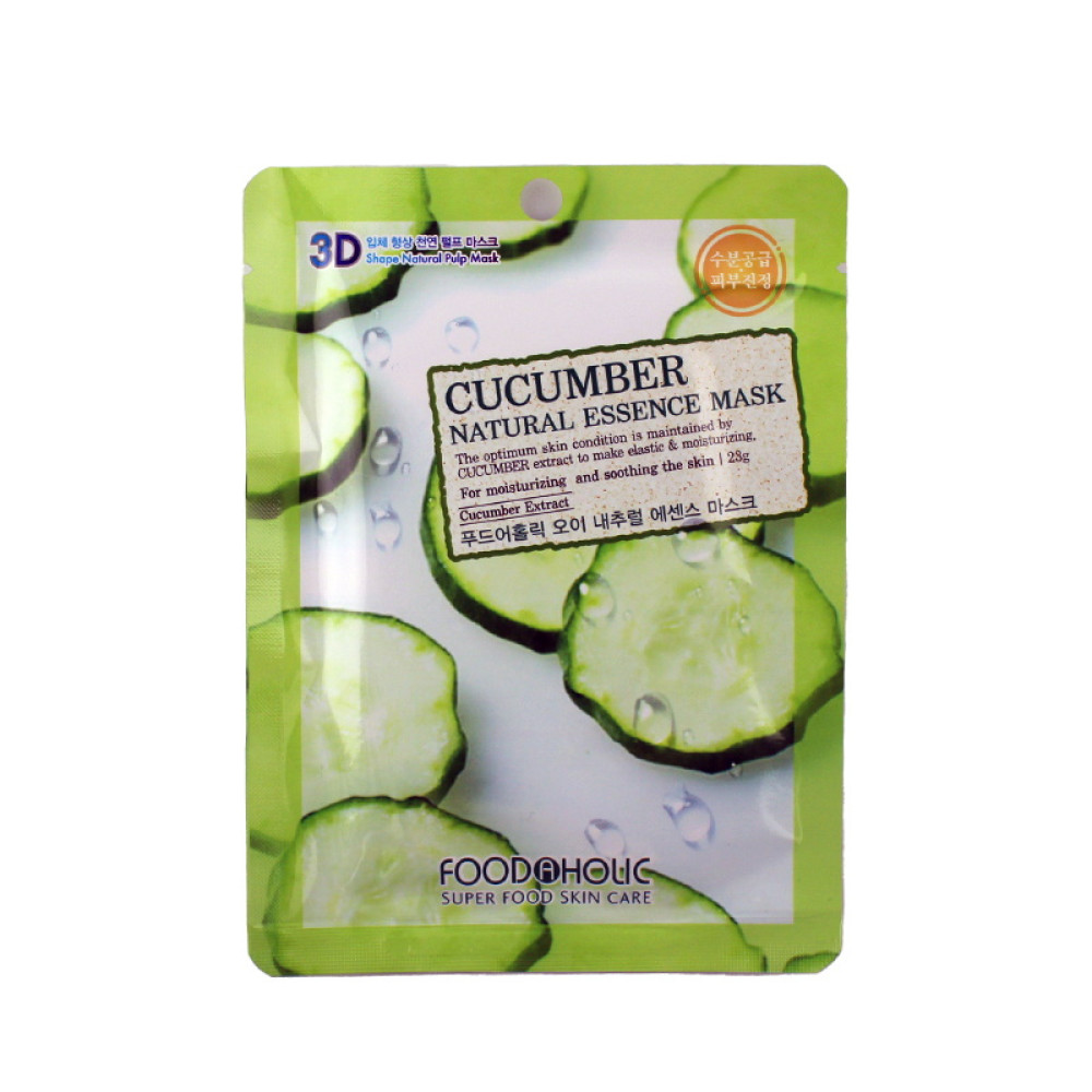 Маска для обличчя тканинна Food a Holic Natural Essence Mask Cucumber з екстрактом огірка. 23 мл