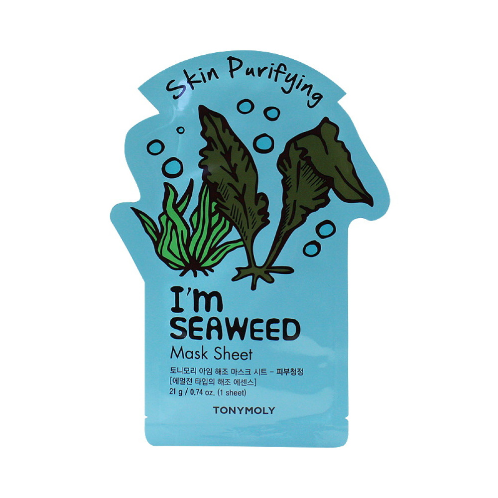 Маска для лица тканевая Tony Moly Im Seaweeds Mask Sheet Skin Purifying очищающая с экстрактом морских водорослей, 21 г