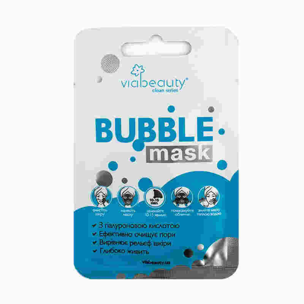 Маска для обличчя Via Beauty Bubble Mask з гіалуроновою кислотою. 10 г