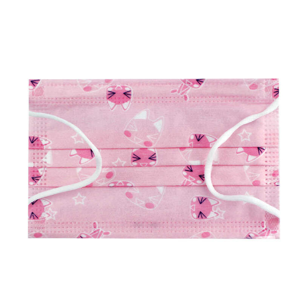 Маска на обличчя Fashion Mask котики, 10 шт., колір рожевий