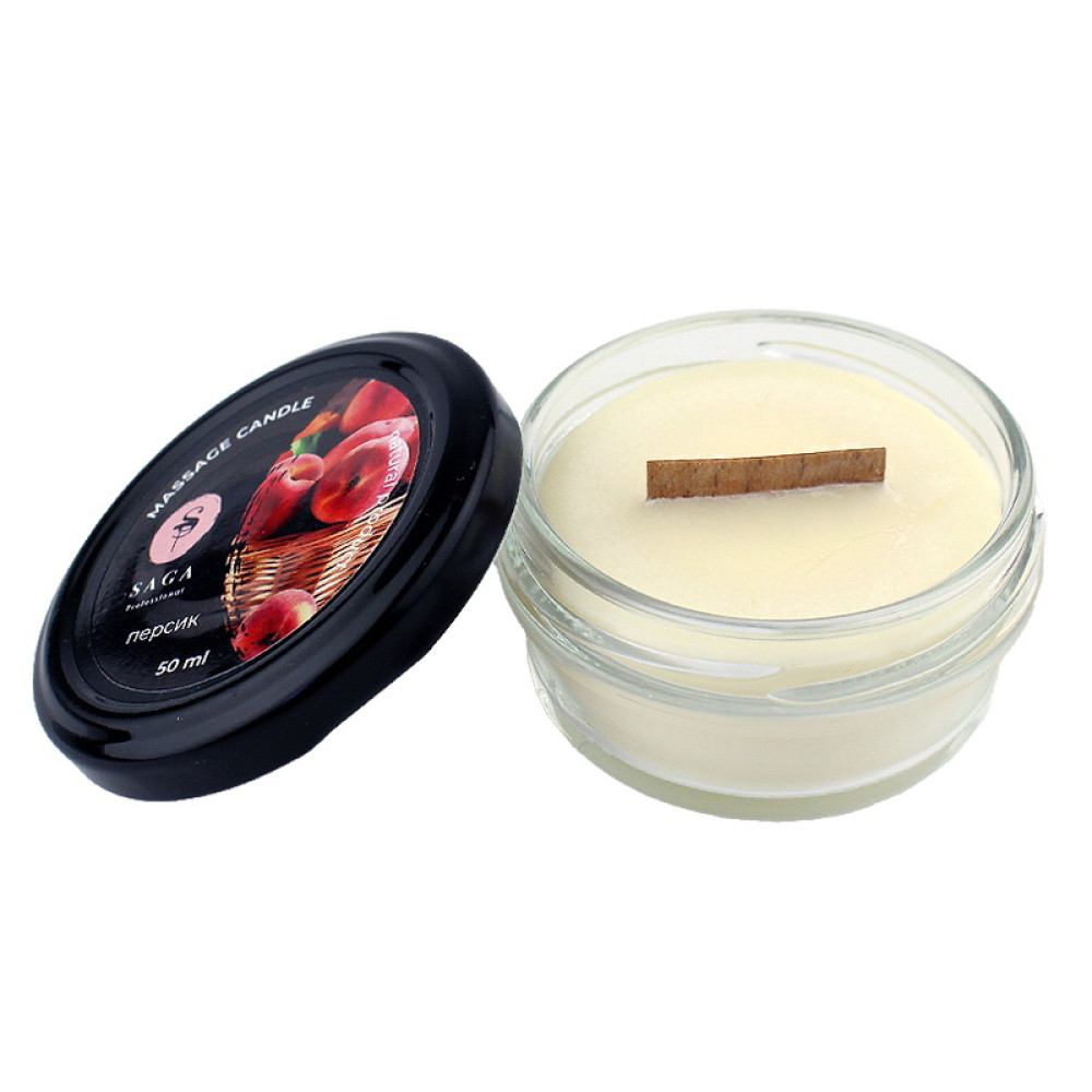 Массажная свеча Saga Professional Massage Candle в стекле, персик, 50 мл