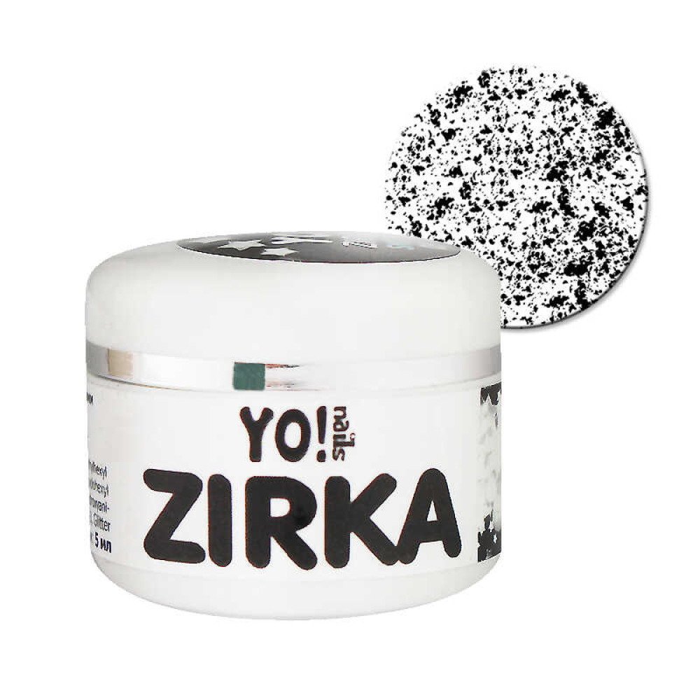 Меланжевий гель-лак Yo nails Zirka Snow 05, колір чорний, 5 мл
