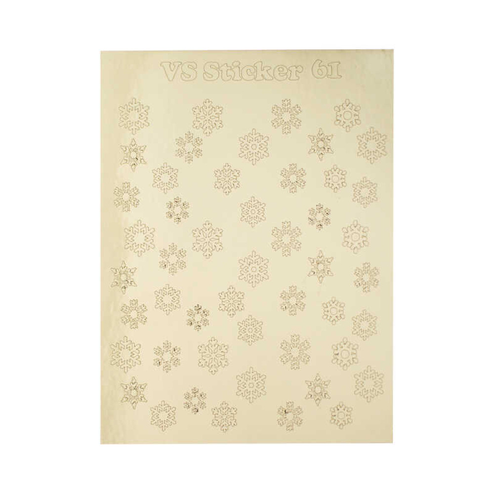 Металізовані наклейки № 61 сніжинки, колір золото