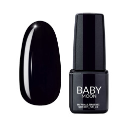 Гель-лак Baby Moon Midnight 007 глибокий чорний. 6 мл