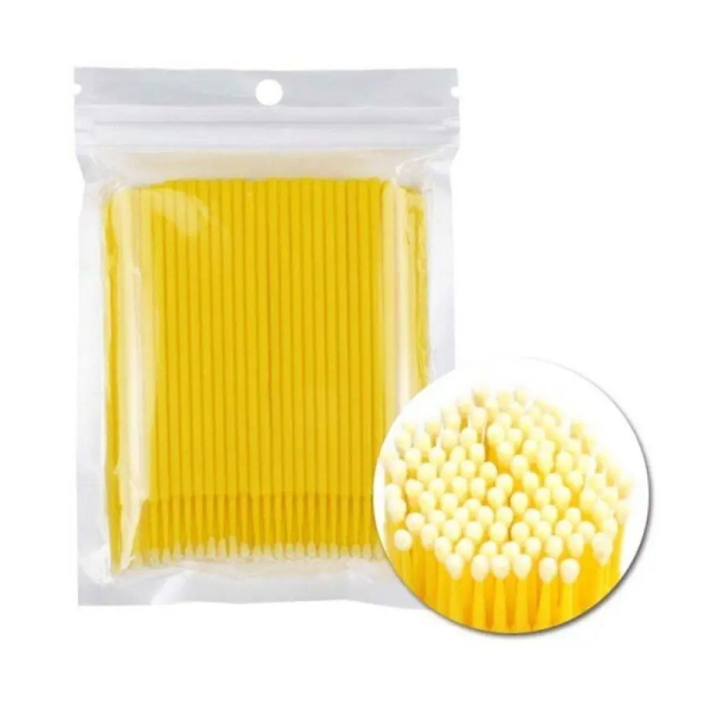 Мікробраші розмір M (2 мм) в пакеті 100 шт.. жовті