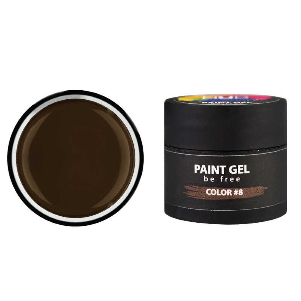 Гель-фарба NUB Paint Gel 08, колір коричневий, 5 г